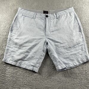 Untuckit Paumanok Shorts Mens 40‎ Blue Linen Blend 35329 Beach Golf Summer Vaca